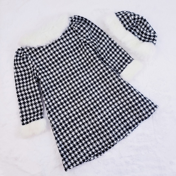 🚫SOLD🚫 Bonnie Baby Houndstooth Dress Coat Set - Picture 2 of 6
